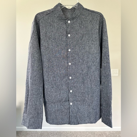 SHEIN Charcoal Button-Up Shirt - Picture 1 of 6